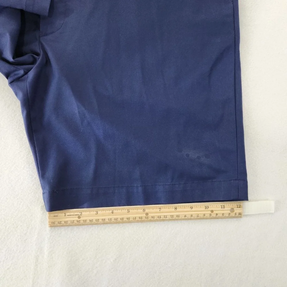 RLX Ralph Lauren Shorts Mens 38 Navy Chino Golf Stain On Front Left Leg Pictures